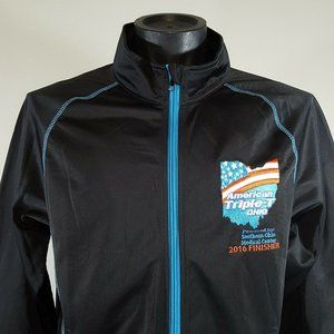 New  American Triple T Triathlons Ohio Jacket Black Full Zip 2016 Finisher Sz L*
